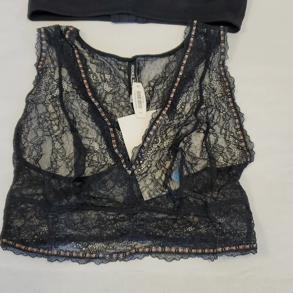 Adore Me Black and Purple Lace Bras - Picture 2 of 7